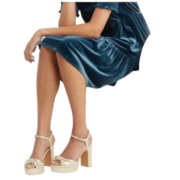 Draper James Paloma Platform Heel Gold Twist Toe Size 10 NWT $128 MSRP NWT - Picture 1 of 7